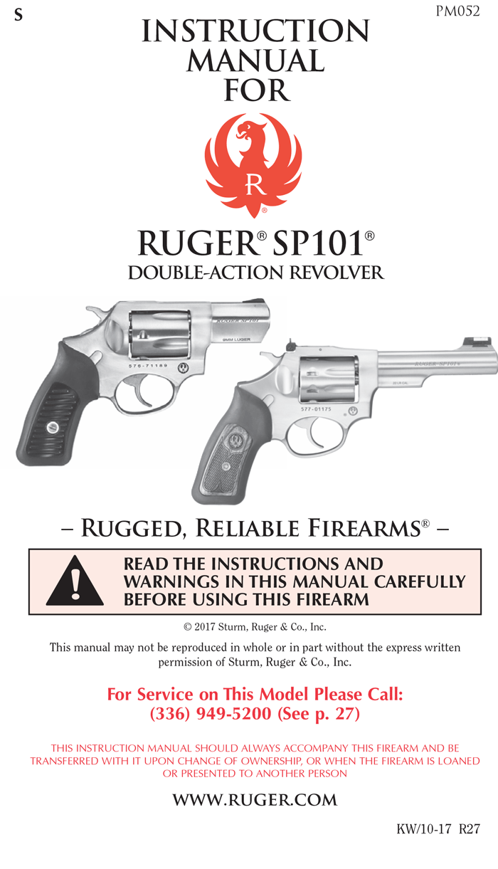 Ruger SP101 Owner's Manual